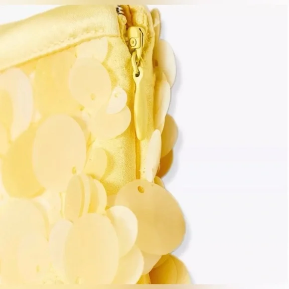 Zara Mini Sequin Skirt in Yellow - Picture 3 of 7